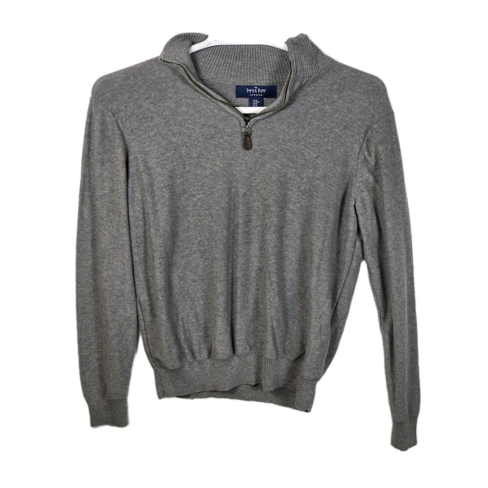 Saville Row London‎ Men's Medium Grey 1/4 Zip Pullover